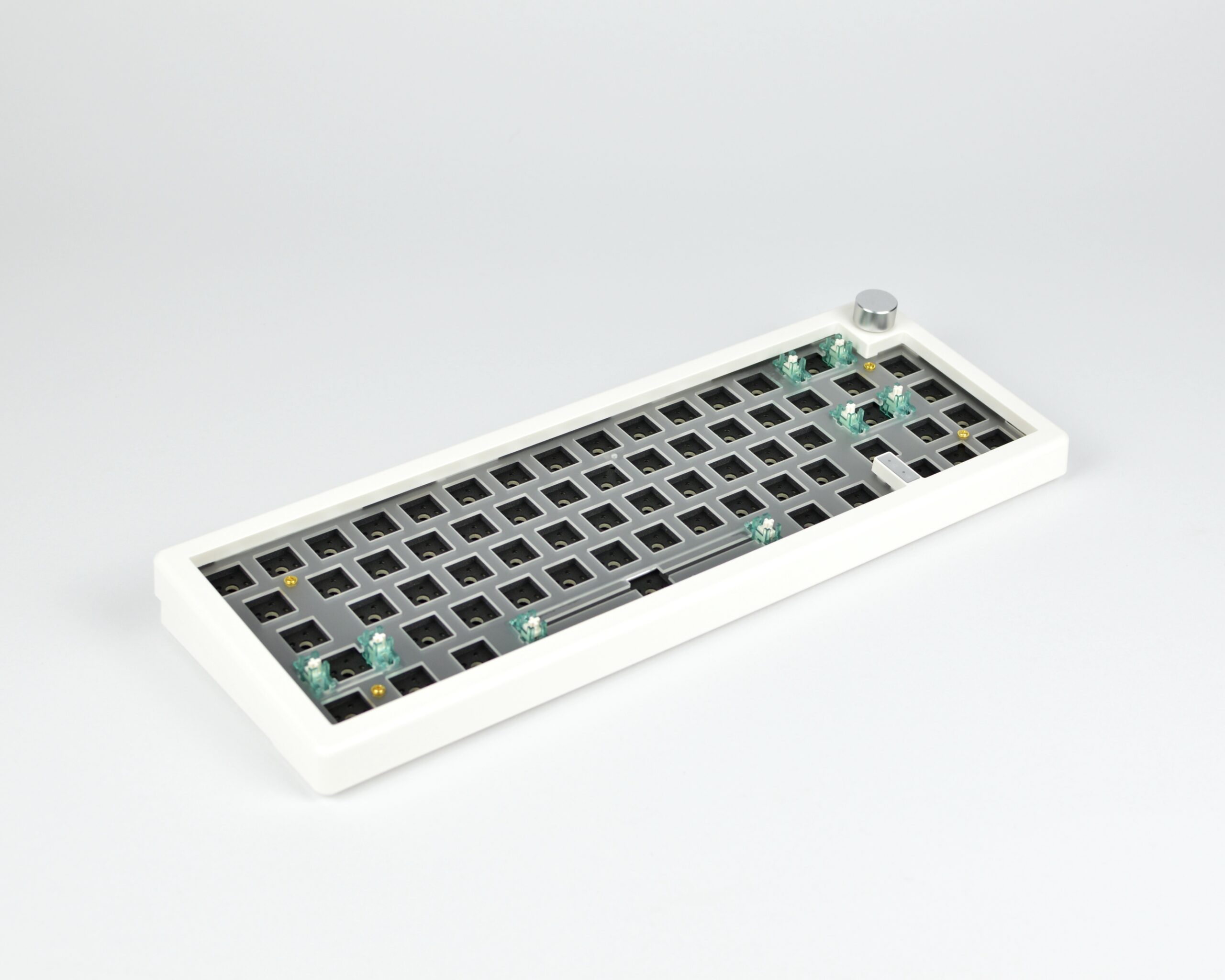 GMK67 Gasket Mount Mechanical Keyboard Kit w/ knob - RGB - Tri-Mode - White - Image 3