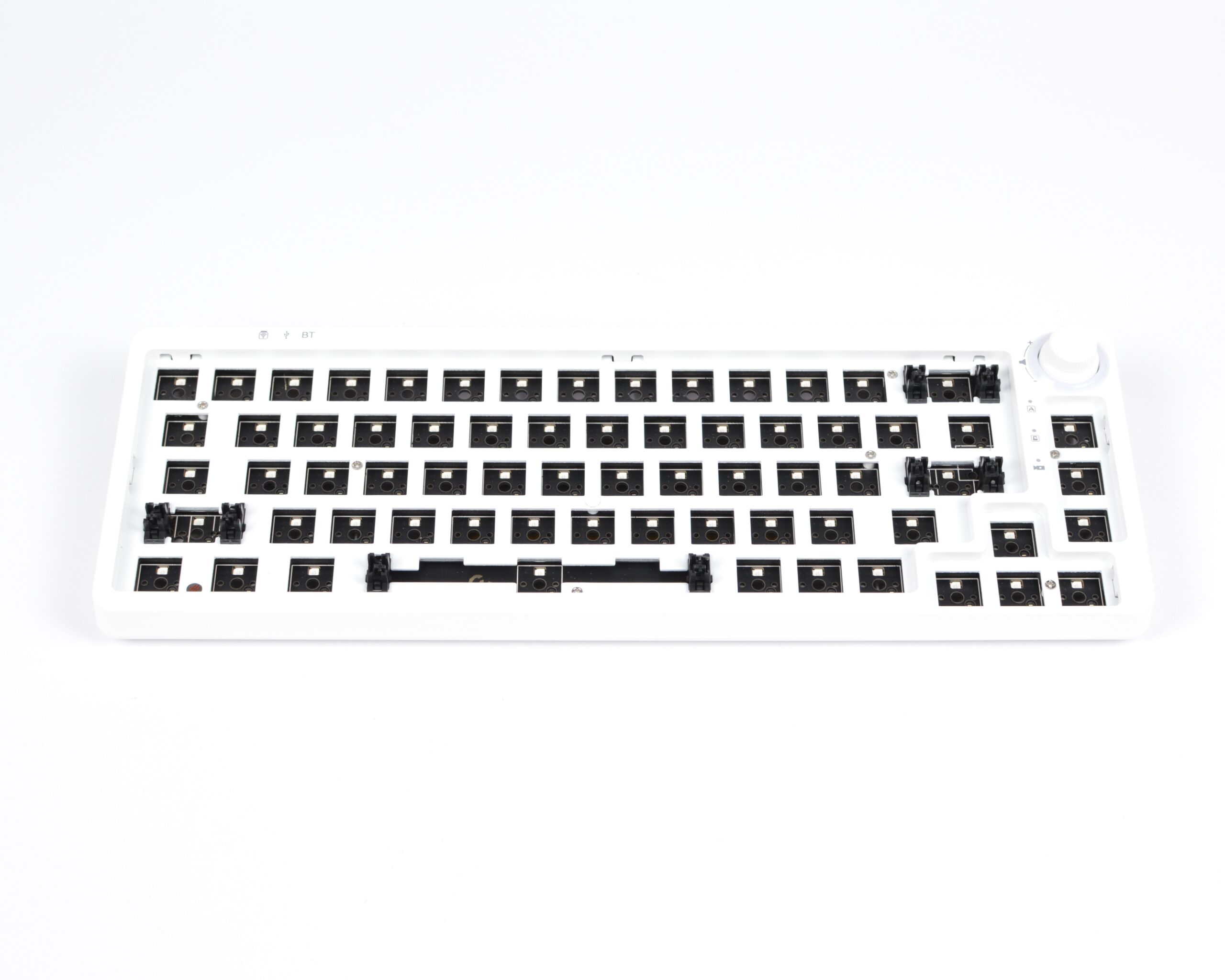 Homoo KF068 RGB Mechanical Keyboard Kit - Tri-Mode - White - Image 2