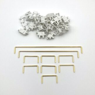 Keebco Plate Mount Stabilizer Set for Full Size Mechanical Keyboards - Brass & White