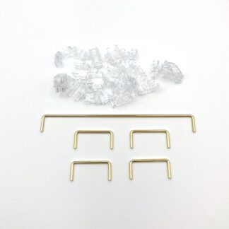 Keebco Plate Mount Stabilizer Set for TKL Mechanical Keyboards - Brass & Clear