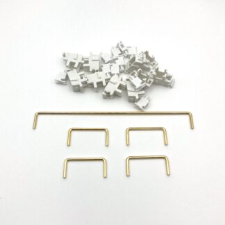 Keebco Plate Mount Stabilizer Set for TKL Mechanical Keyboards - Brass & White
