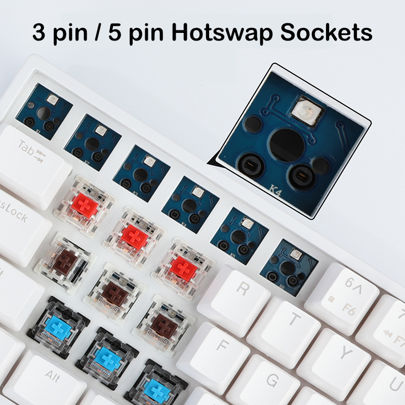 Royal Kludge RK96 Tri-Mode RGB Mechanical Keyboard - USB Wired, Wireless, Bluetooth - White - Image 5